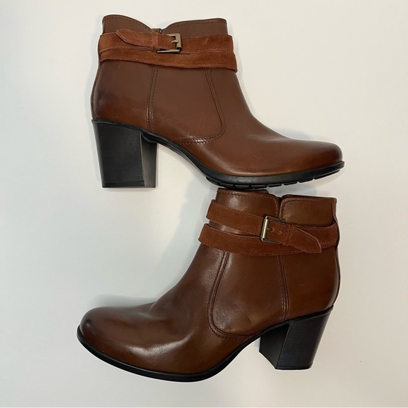 Clarks Brown Leather Women’s Diane Peake Ankle Boots Size 9 - Picture 3 of 10